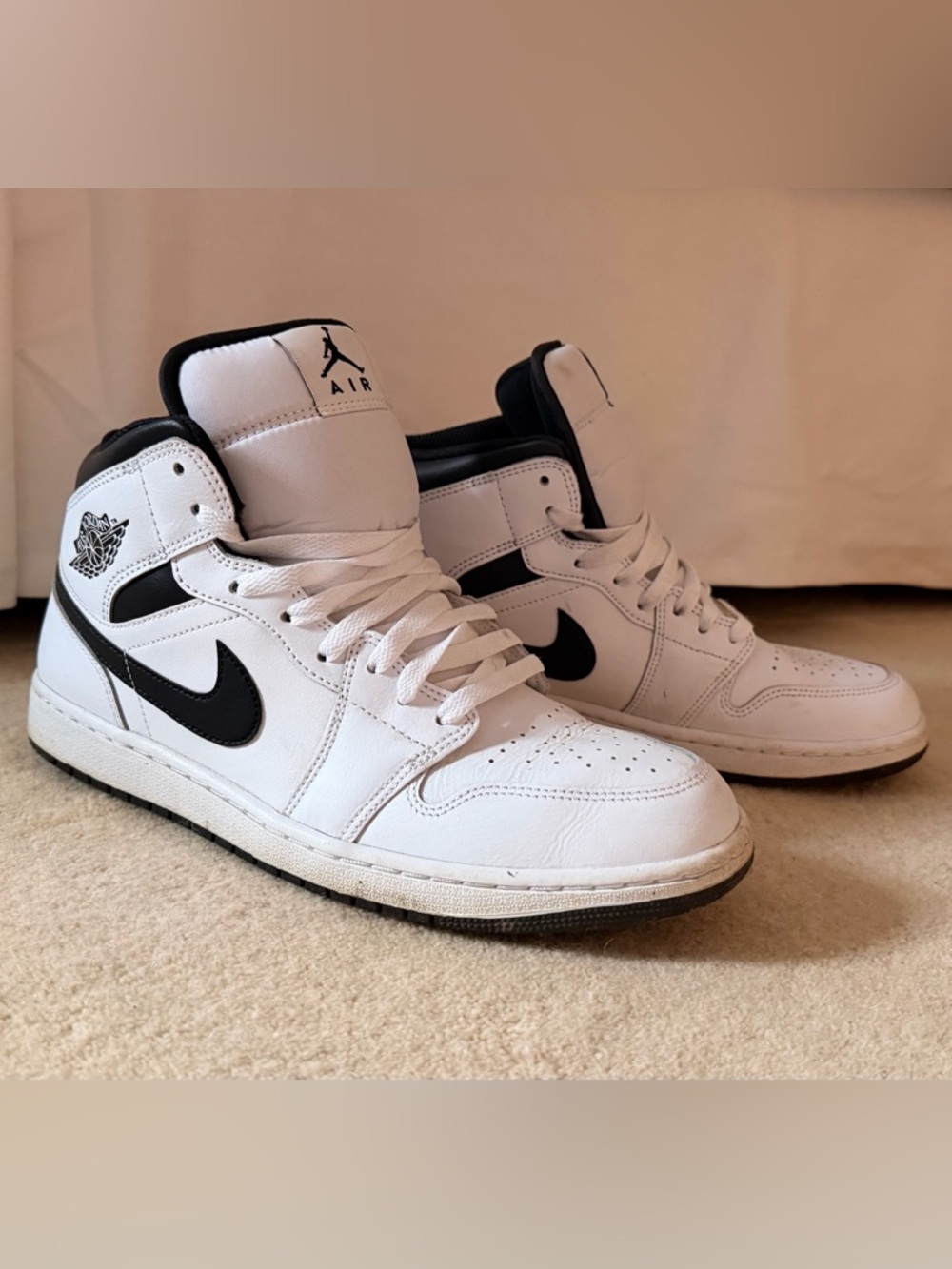Jordan Black and White Sneakers